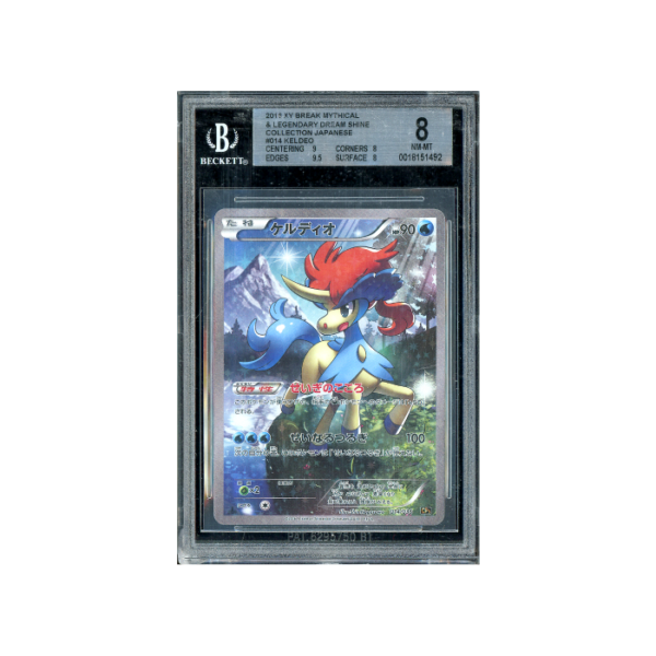 Pokemon Keldeo 1st Ed CP5 Full Art #014 BGS 8 - Case Damage