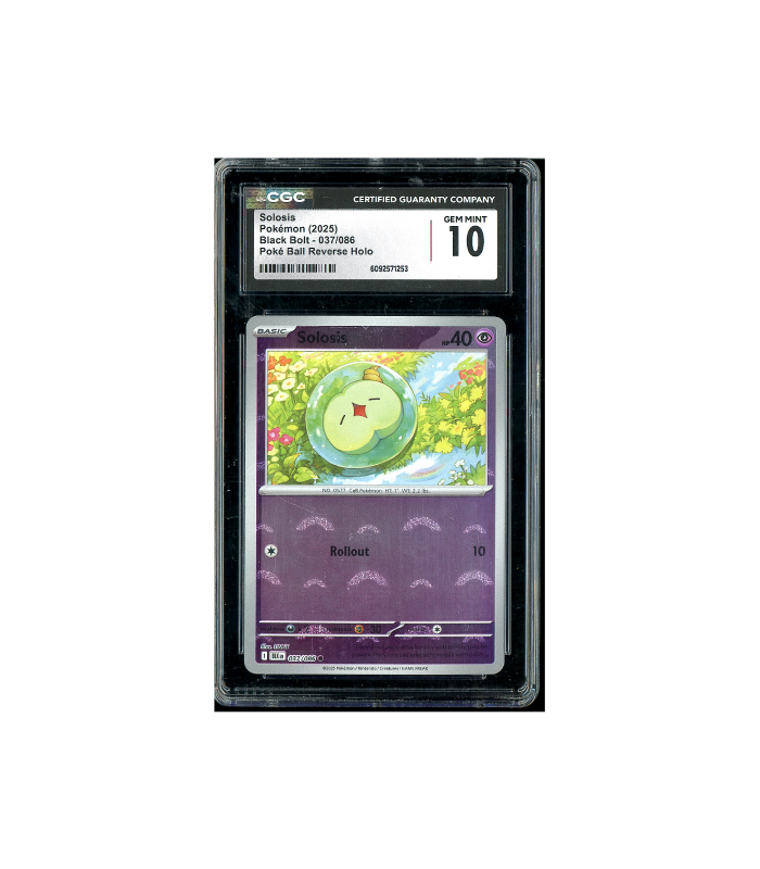 Pokemon Solosis Poké Ball Reverse Holo Black Bolt #037 CGC 10