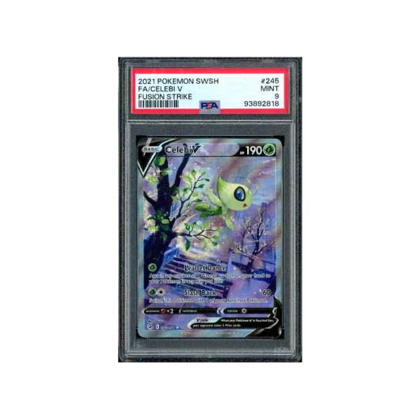 Pokemon Celebi V 2021 Fusion Strike SR Full Art #245 PSA 9