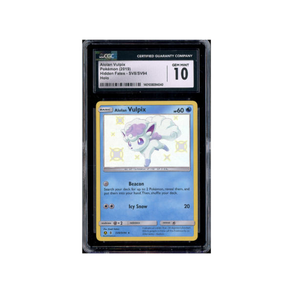 Pokemon Alolan Vulpix Holo Hidden Fates Shiny #SV8 CGC 10
