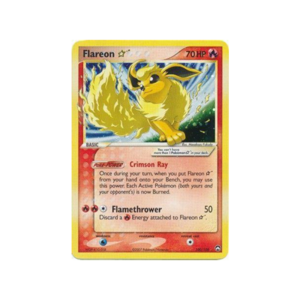 Pokemon Flareon Gold Star EX Power Keepers #100 PL